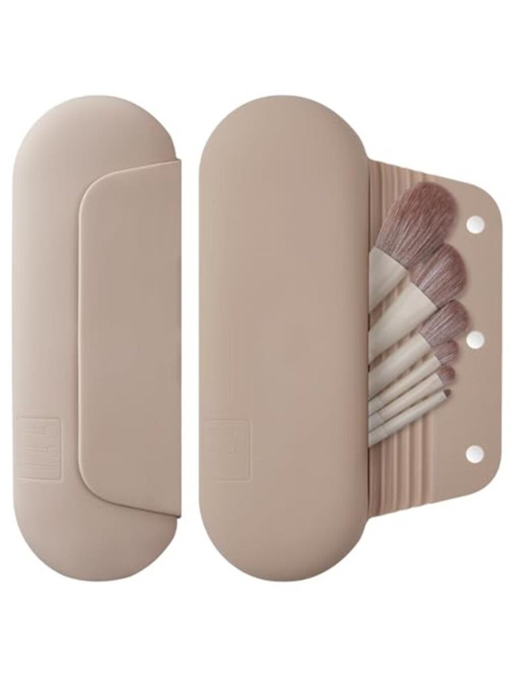 Silicone Makeup Brush Holder Travel Cosmetic Bag：Soft Portable Cosmetic Face